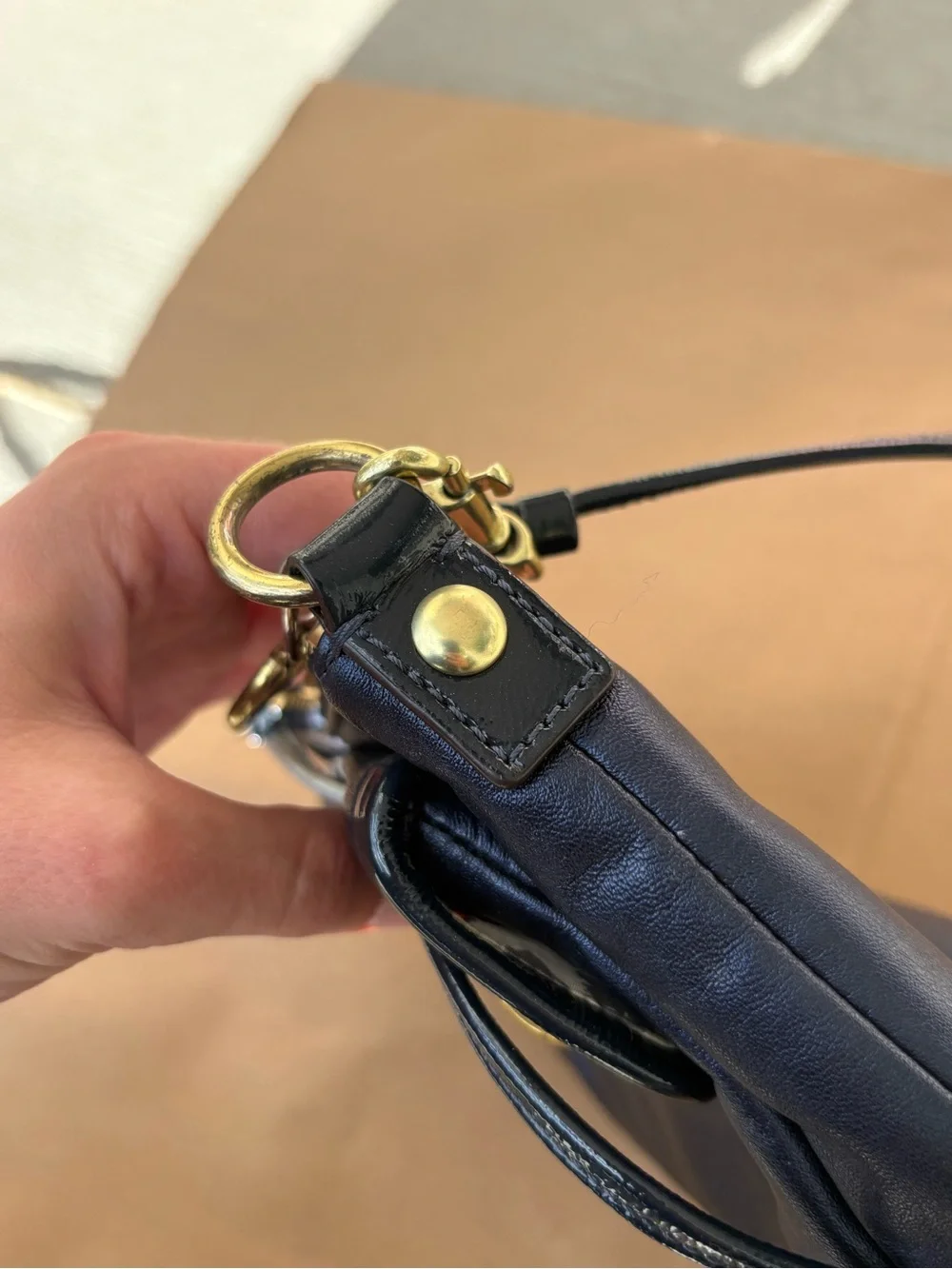 Coach Poppy Leather Pushbutton Demi Flap Bag!
